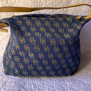 Dooney & Bourke Blue and Tan Shoulder Bag
